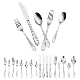 VEVOR 65-Piece Silverware Set, Food-Grade Stainless Steel Flatware Utensils, Mirror Finished Cutlery Set