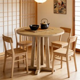 Round dining table, small kitchen dining table, coffee table, suitable for kitchen, living room, dining room (table only)