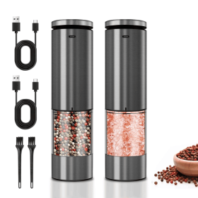06808603 Salt & Pepper Grinder Set | 95ml Capacity | Rust-Resistant Ceramic Core | Multi-Function Grinder | SUS304 Stainless Steel | LED Lighting