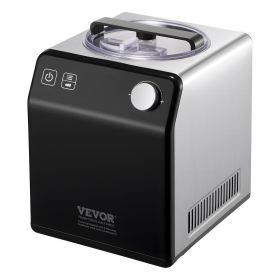VEVOR Upright Automatic Ice Cream Maker with Built-in Compressor, 2 Quart No Pre-freezing Fruit Yogurt Machine, Stainless Steel Electric Sorbet M