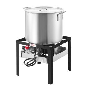 VEVOR 80 Qt Seafood Boiling Kit with Strainer, Outdoor Seafood Boil Pot and Basket, Cooking Set for Crab Crawfish Lobster Boiling