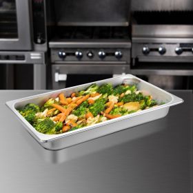 6 Pack Steam Table Pans 20.9 X 12.8 X 2.6 Inch Deep Steam Table Pan Full Size 8.5L Deep Food Container Stainless Steel Oven Tray Hotel Pans Anti- (Option: Natural)